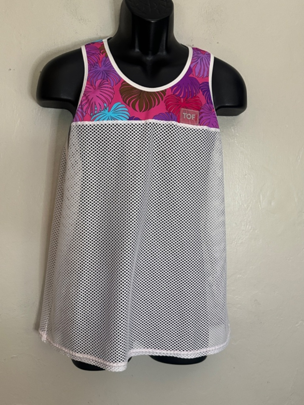 TOF Paris Mesh Tank Top Large 40-42" chest Gently worn 86% polyamide/14% elastan - Picture 4 of 8